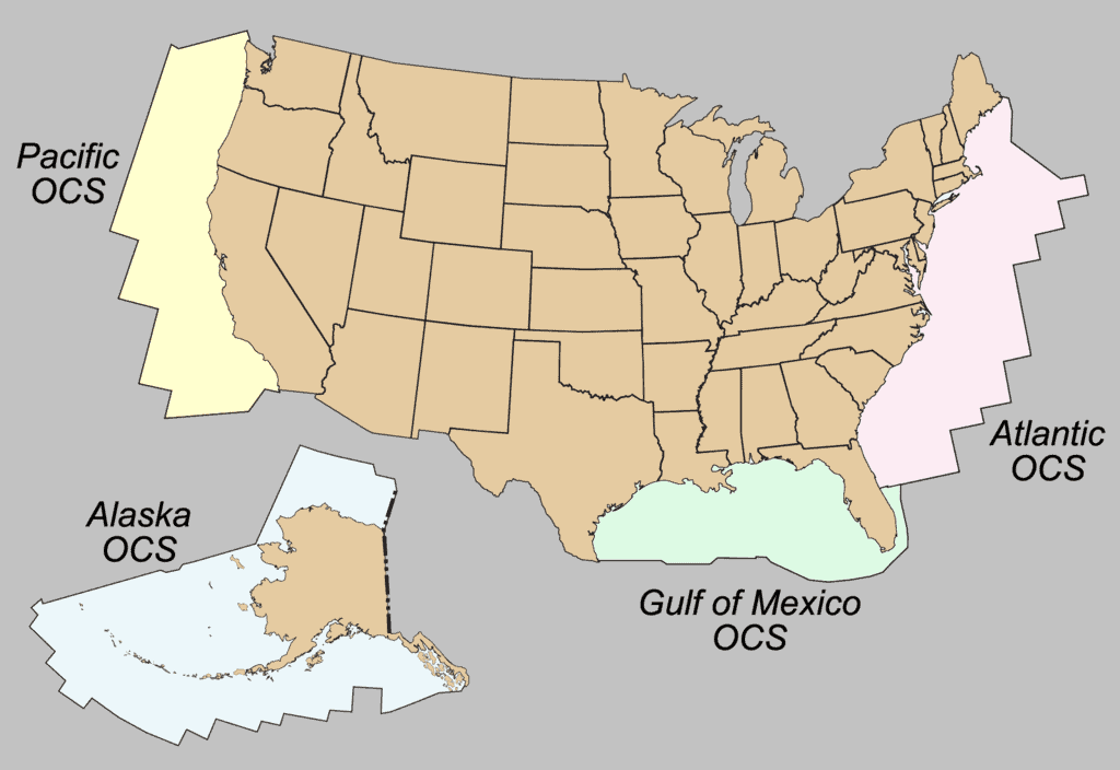 Outer Continental Shelf areas in the United States