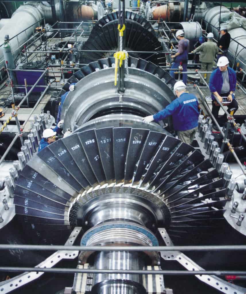 Steam turbine with case opened