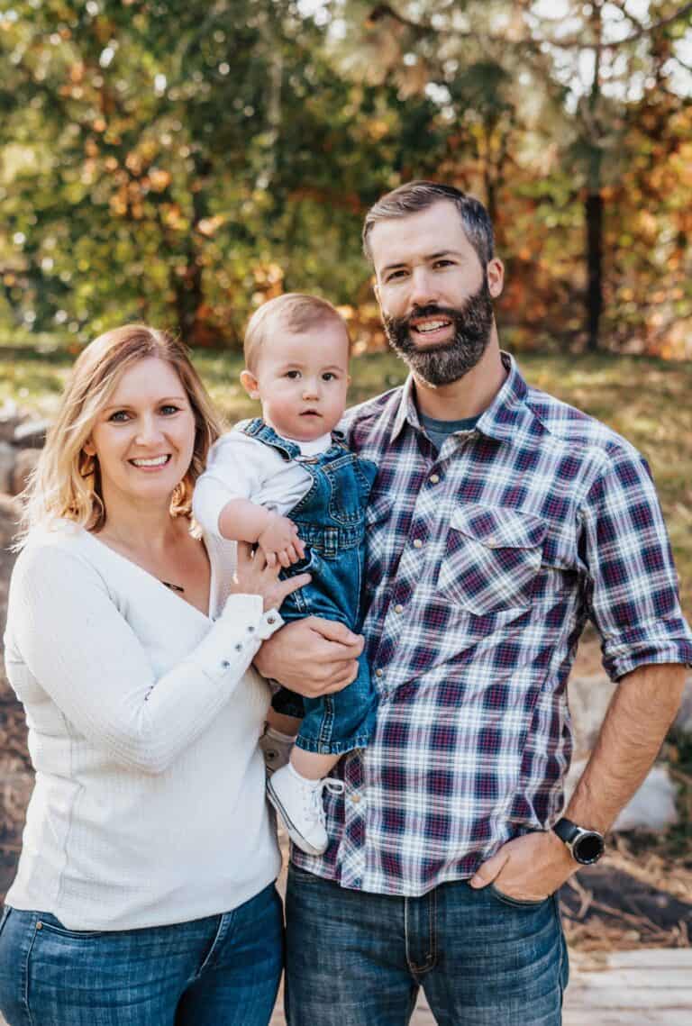 Dustin Holcomb and family hiking